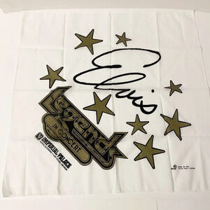 Vtg 1991 Elvis Presley Legends Concert Bandana Las Vegas Imperial Palace Flaws